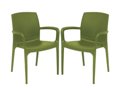 Supreme Texas Heavy Plastic Chair for Indoor/Outdoor Use (Color: Mehandi Green; Count: 2 Pc.)-1