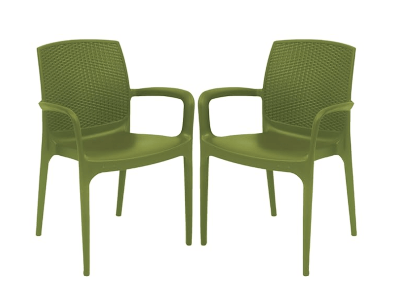 Supreme Texas Heavy Plastic Chair for Indoor/Outdoor Use (Color: Mehandi Green; Count: 2 Pc.)-1