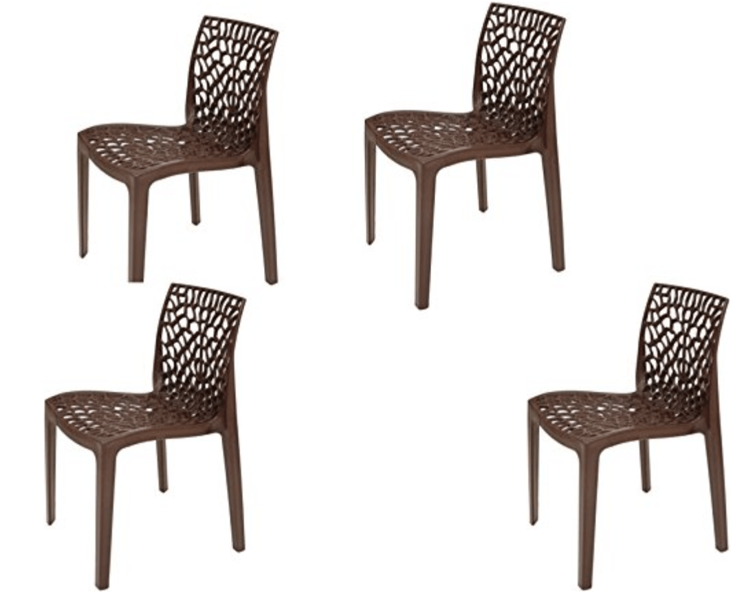 Supreme Plastic Web Chairs(Brown) Set of 4