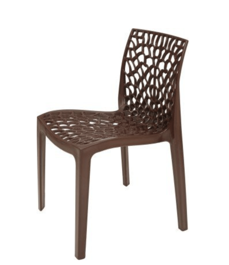 Supreme Plastic Web Chairs(Brown) Set of 4