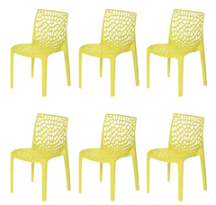 Supreme Web Plastic Chair (Lemon Yellow, Set of 6)-1