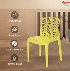 Supreme Web Plastic Chair (Lemon Yellow, Set of 6)-2