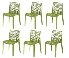 Supreme Web Plastic Chair (Mehandi Green, Set of 6)-1