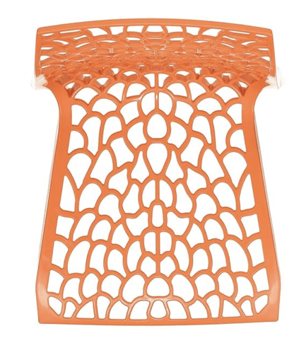 Supreme Web Armless Plastic Chair | Dining Chair for Home | Office | Cafe | Garden | Indoor&amp;Outdoor Use | Colour: Orange; Set of 2
