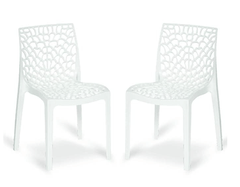 Supreme Web Plastic Dining Chair | Armless Plastic Chair for Home | Office | Cafe | Garden | Indoor&amp;Outdoor Use | Plastic Chair Set of 2 |Colour: White; Set of 2 Chair-1