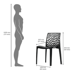 Supreme Web Plastic Dining Chair | Armless Plastic Chair for Home | Office | Cafe | Garden | Indoor&Outdoor Use | Armless Heavy Chair | Colour: Black, Set of 2-2