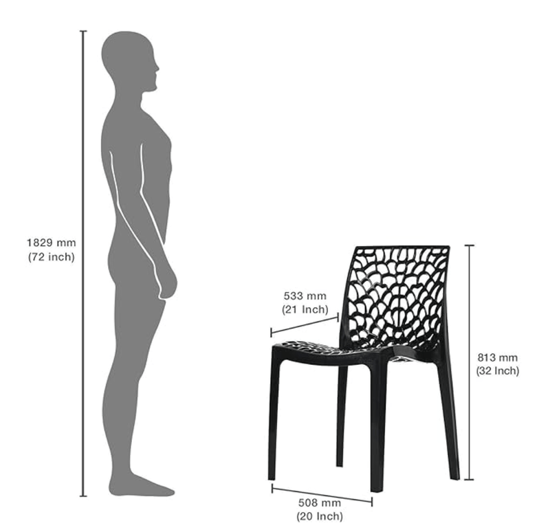 Supreme Web Plastic Chair| Armless Chair for Dining Room Set, Cafe and Restaurents | 1 Piece-2