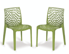 Supreme Web Armless Plastic Chair | Plastic Dining Chair for Home | Office | Cafe | Garden | Indoor&amp;Outdoor Use | Web Chair Mehandi Green | Armless Heavy Chair Set of 2-1