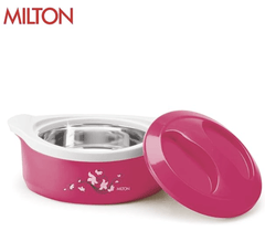 MILTON Stainless Steel Printed Casserole ( 1500ml, Pink )-3
