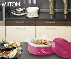 MILTON Stainless Steel Printed Casserole ( 1500ml, Pink )-2