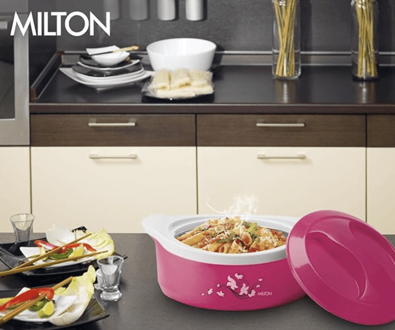 MILTON Stainless Steel Printed Casserole ( 1500ml, Pink )-2