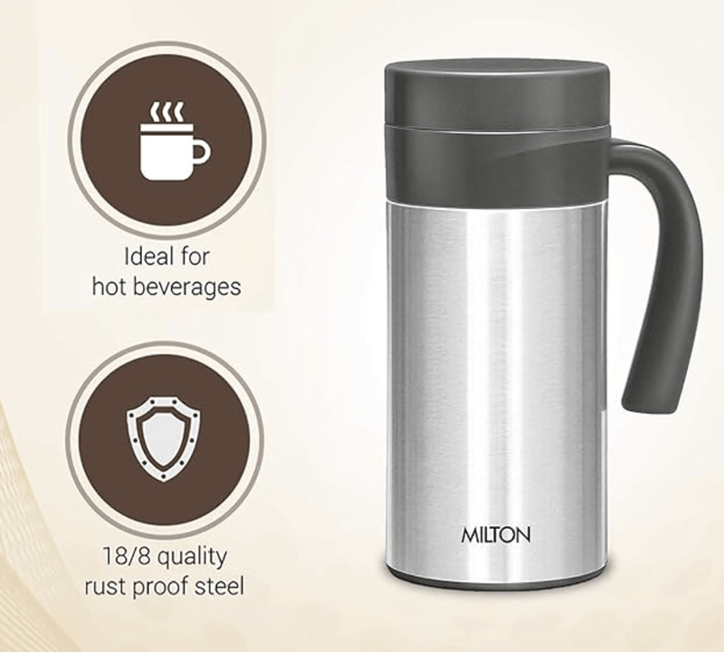 Milton Flagon Thermosteel Vacuum Insulated Flask, 400 ml, Steel-6