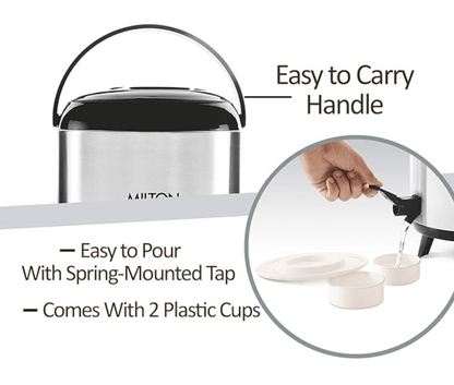 Milton Stellar 6 Thermosteel Water Jug, 5.7 Litres, Steelplain