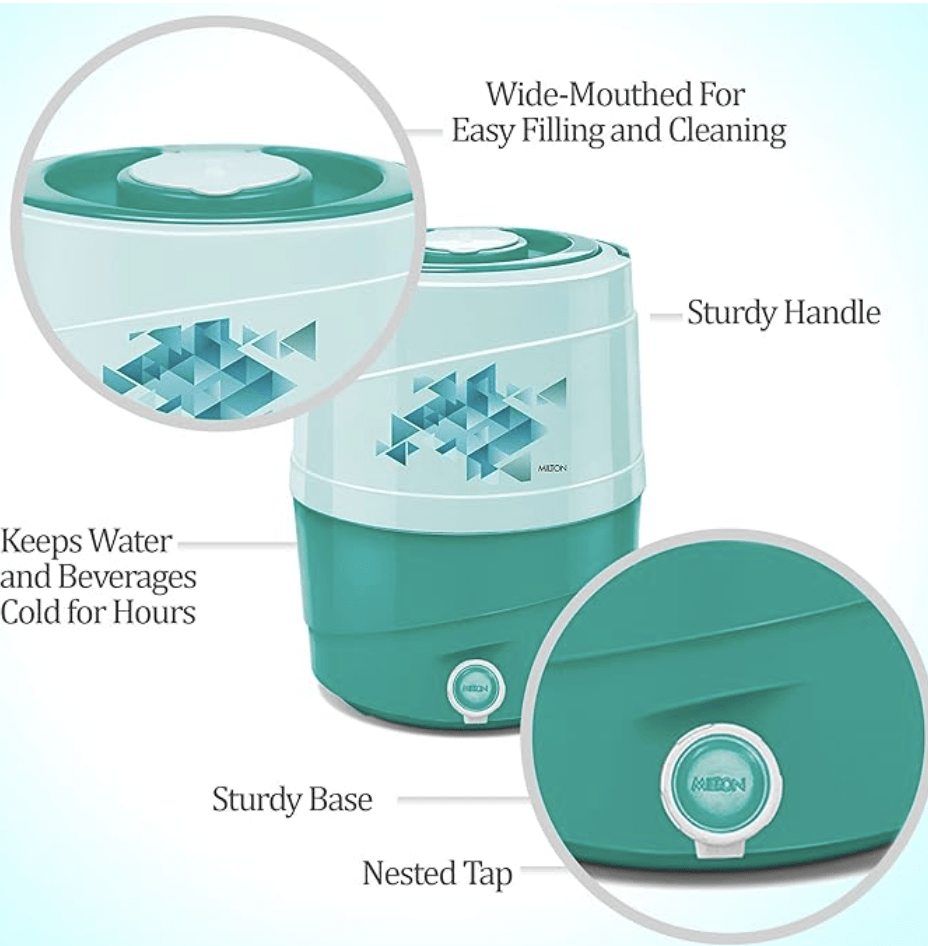 மில்டன் நியூ கூல் ரோவர் 12 இன்சுலேட்டட் வாட்டர் ஜக், 11 லிட்டர், டர்க்கைஸ் 