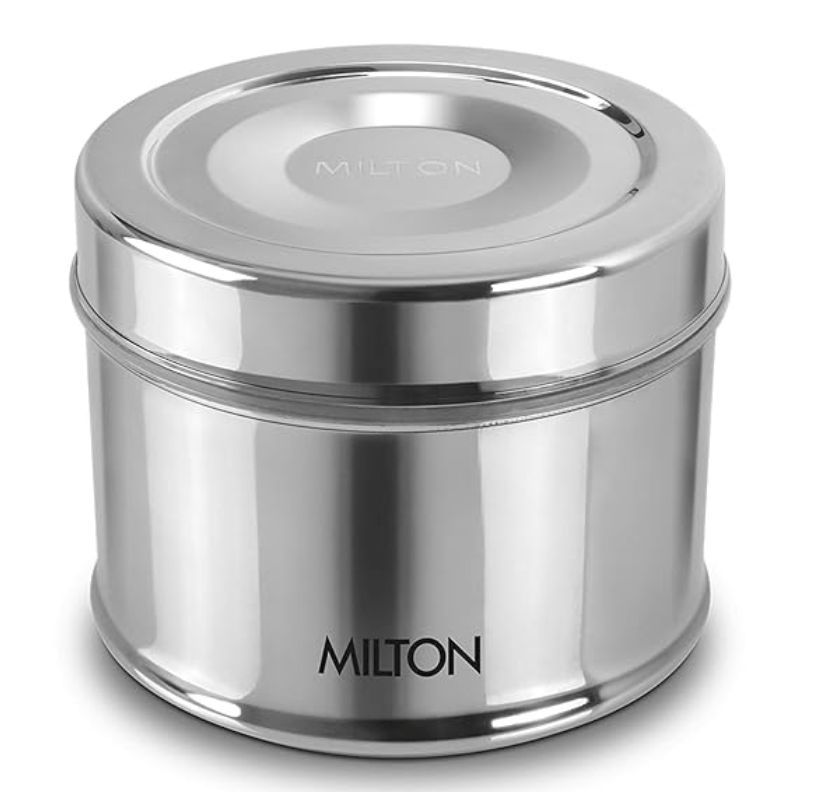 Milton Steel Snack Stainless Steel Tiffin, 800 ml, Steel Plain