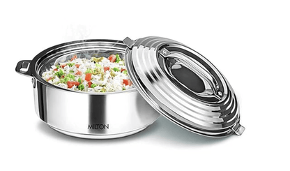 MILTON Galaxia 1500 Double Walled Stainless Steel Casserole, 2.09 litres, Silver | PU Insulated | Hot & Cold | Hygiene | Odourless