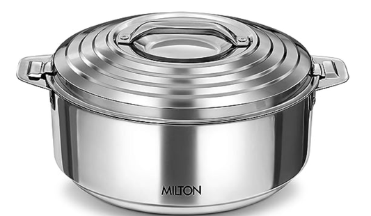 மில்டன் கேலக்ஸியா 5000 இரட்டை சுவர் கொண்ட ஸ்டெயின்லெஸ் ஸ்டீல் கேசரோல், 4.56 லிட்டர், வெள்ளி | PU இன்சுலேட்டட் | சூடான &amp; குளிர் | சுகாதாரம் | மணமற்றது 