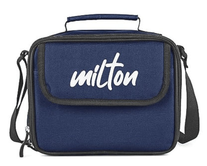 MILTON New Steel Combi Lunch Box, 3 Containers and 1 Tumbler with Jacket, Set of 4, Black | Food Grade | Light Weight | Dishwasher Safe | Easy to Carry | Leak Proof