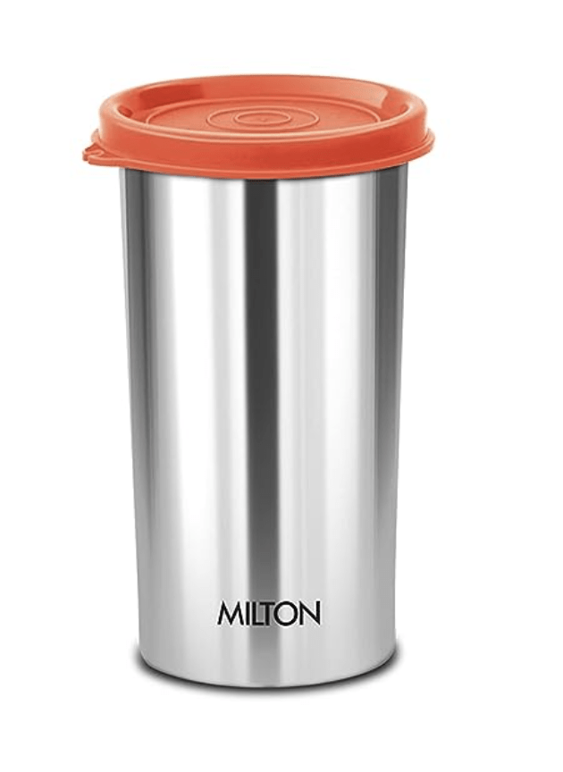 MILTON Stainless Steel Tumbler with Lid, 415 ml, 1 Piece, Assorted (Lid Color May Vary) | Office | Gym | Yoga | Home | Kitchen | Hiking | Treking | Travel Tumbler