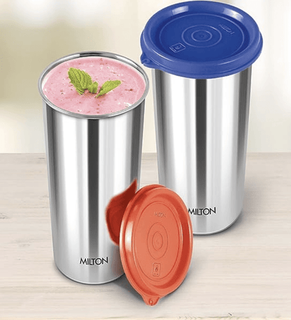 MILTON Stainless Steel Tumbler with Lid, 530 ml, 1 Piece, Assorted (Lid Color May Vary) | Office | Gym | Yoga | Home | Kitchen | Hiking | Treking | Travel Tumbler