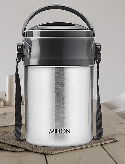 Milton Steel On 4 Tier Insulated Tiffin Box, 380 ml, Silver