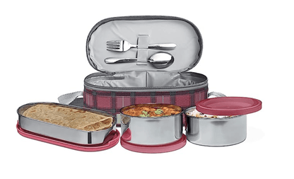 MILTON Corporate Lunch Stainless Steel Containers Set of 3, Yellow