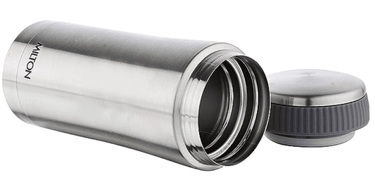 मिल्टन ऑप्टिमा 420 थर्मोस्टील हॉट एंड कोल्ड फ्लास्क, 420 मिली, सिल्वर | वैक्यूम इंसुलेटेड | जंग रोधी | रिसाव रोधी | चाय | कॉफ़ी | जूस 