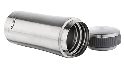 Milton Optima 500 Thermosteel Hot and Cold Flask, 460 ml, Silver | Vacuum Insulated | Rust Proof | Leak Proof | Tea | Coffee | Juice