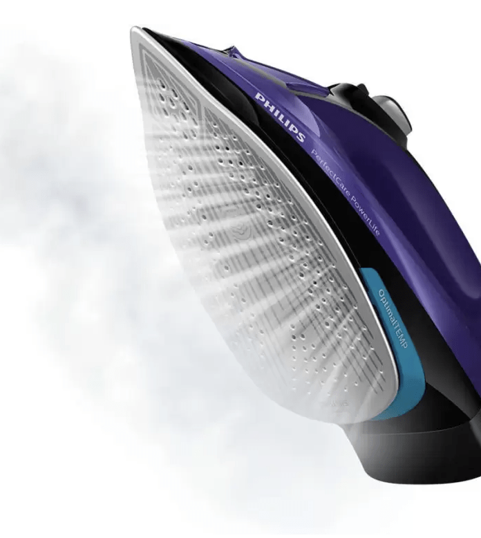 Philips Perfect Care Power Life Steam Iron GC3925/34, 2400W, up to 45 g/min steam Output, OptiTemp Technology, Steam Glide Plus Soleplate, Drip-Stop and Safety Shut-Off with No-Burns Guaranteed