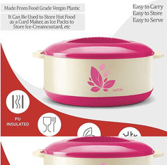 MILTON New Orchid 1500 Inner Steel Casserole, 1260 ml | PU Insulated | BPA Free |Odour Proof | Food Grade | Easy to Carry | Easy to Store | Ideal for Chapatti | Roti | Curd Maker-3