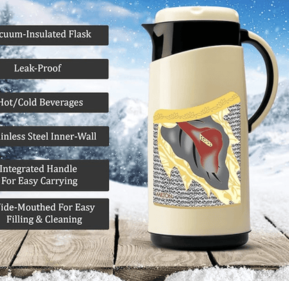 மில்டன் விவா டஃப் 1500 இன்சுலேட்டட் இன்னர் ஸ்டெயின்லெஸ் ஸ்டீல் ஜக், 1.35 லிட்டர், 1 பீஸ் | BPA இல்லாதது | சூடாகவும் குளிராகவும் | எடுத்துச் செல்ல எளிதானது | கசிவு இல்லாதது | தேநீர் ஜக் | காபி ஜக் | தண்ணீர் ஜக் | சூடான பானங்கள் 