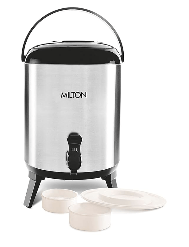 மில்டன் ஸ்டெல்லர் 8 தெர்மோஸ்டீல் வாட்டர் ஜக், 7.6 லிட்டர், வெள்ளி | PU இன்சுலேட்டட் | சூடான &amp; குளிர் | உறுதியான அடித்தளம் | சுகாதாரம் | நாற்றம் இல்லாதது 