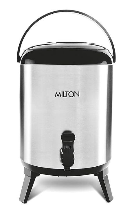 மில்டன் ஸ்டெல்லர் 8 தெர்மோஸ்டீல் வாட்டர் ஜக், 7.6 லிட்டர், வெள்ளி | PU இன்சுலேட்டட் | சூடான &amp; குளிர் | உறுதியான அடித்தளம் | சுகாதாரம் | நாற்றம் இல்லாதது 