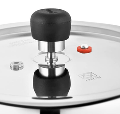 Prestige 6.5 Litres Deluxe Alpha Svachh Induction Base Outer Lid Stainless Steel Pressure Cooker | Deep lid controls spillage| Silver | Pressure Indicator | Gasket-Release System | Anti-Bulge Base-2