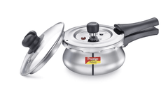 Prestige Deluxe Alpha Svachh Stainless Steel Outer Lid Pressure Cooker 1.5L with Glass Lid (With Deep Lid For Spillage Control)-1