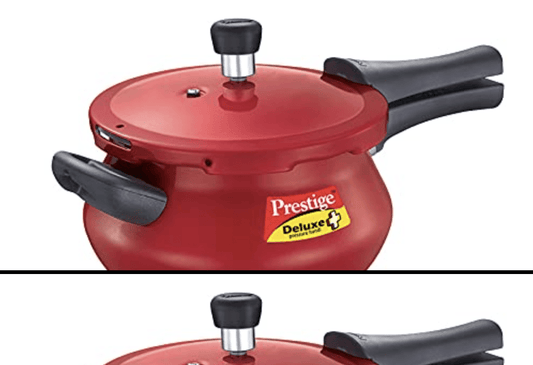 Prestige Deluxe Plus Aluminium Outer Lid Mini Pressure Handi, 5 Litre, Red
