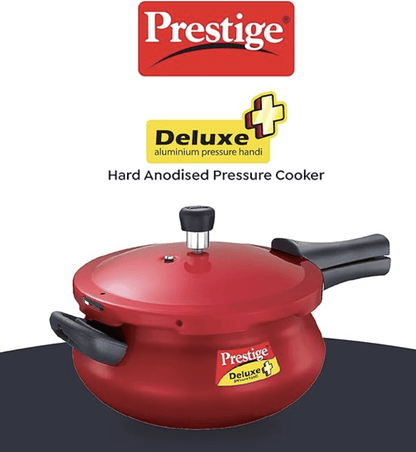 Prestige Deluxe Plus Aluminium Outer Lid Mini Pressure Handi, 5 Litre, Red