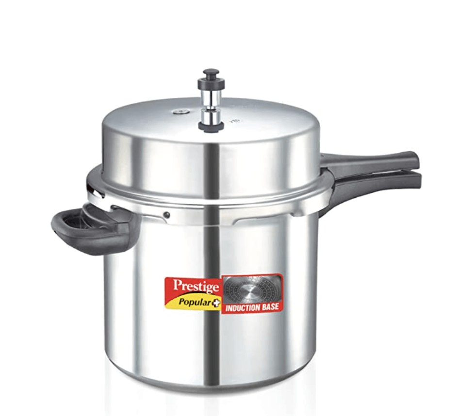 Prestige Popular Plus Induction Base Pressure Cooker, 12 Litres, Outer Lid, Silver, Aluminium, 12 Liter