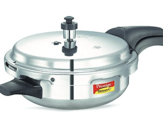 Prestige Deluxe Plus Induction Base Junior Pan Aluminium Outer Lid Pressure Cooker, 3 Litres, Silver, 3 Liter