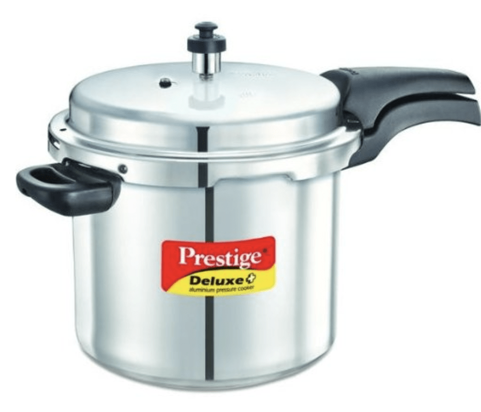 Prestige Deluxe Plus Induction Base Aluminium Outer Lid Pressure Cooker, 7 Litres, Silver