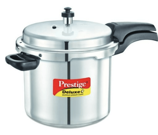 Prestige Deluxe Plus Induction Base Aluminium Outer Lid Pressure Cooker, 7 Litres, Silver