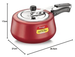 Prestige Nakshatra Cute Red Duo Svachh Aluminium Inner Lid Pressure Cooker 3.0 Litre (Powder Coated), Medium (10765)-2
