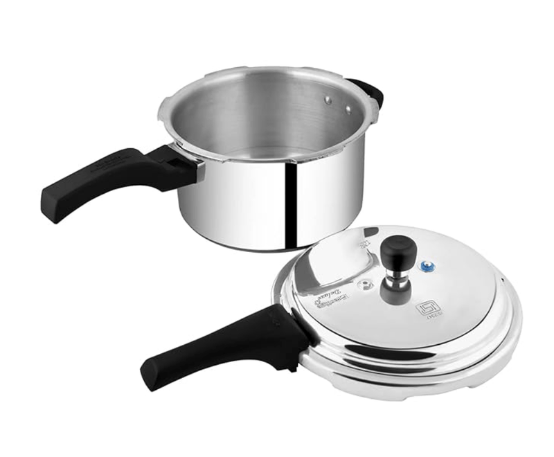 Prestige Deluxe Plus Induction Base Aluminium Outer Lid Pressure Cooker, 5 Litres, Silver-1