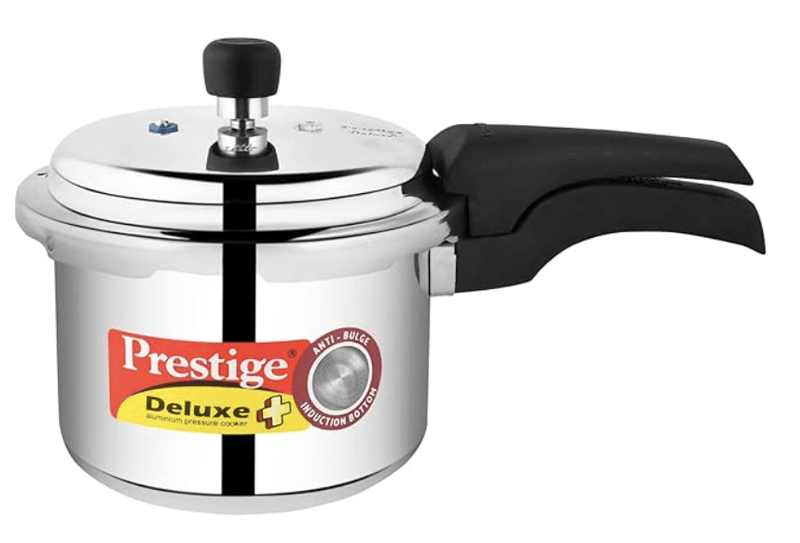 Prestige Deluxe Plus Induction Base Aluminium Outer Lid Pressure Cooker, 3 Litres, Silver-1