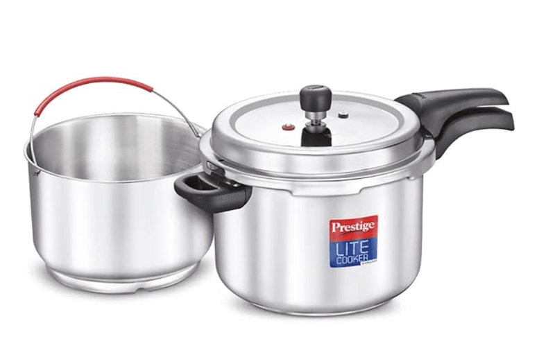 Prestige Svachh Lite Stainless Steel Outer Lid Pressure Cooker, with Stain Less Steel Starch Filter, 4 LTR, 4 Liter-1
