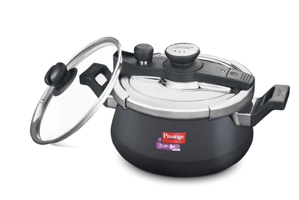 Prestige Svachh Clip-on 5 Litre Hard Anodised Aluminium Outer Lid Pressure Handi, Black