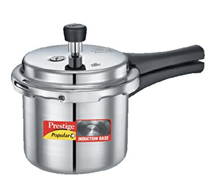 Prestige Popular Plus Induction Base Hard Anodized Aluminium Outer Lid Pressure Cooker, 2 Litres, White, 2 Liter