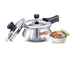 Prestige Deluxe Alpha Stainless Steel Outer Lid Pressure Handi with Glass Lid, 1.5 Litres, Silver-1