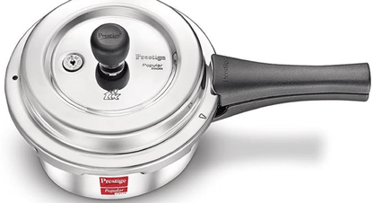 Prestige 2L Popular Svachh Aluminium Outer Lid Pressure Cooker|Ideal for 2-3 persons|Deep lid for Spillage Control|5 years warranty