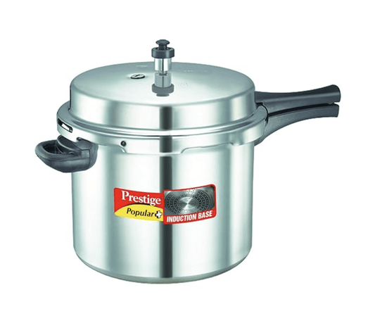 Prestige Popular Plus Induction Base Aluminium Outer Lid Pressure Cooker, 10 Litres, Silver, 10 Liter